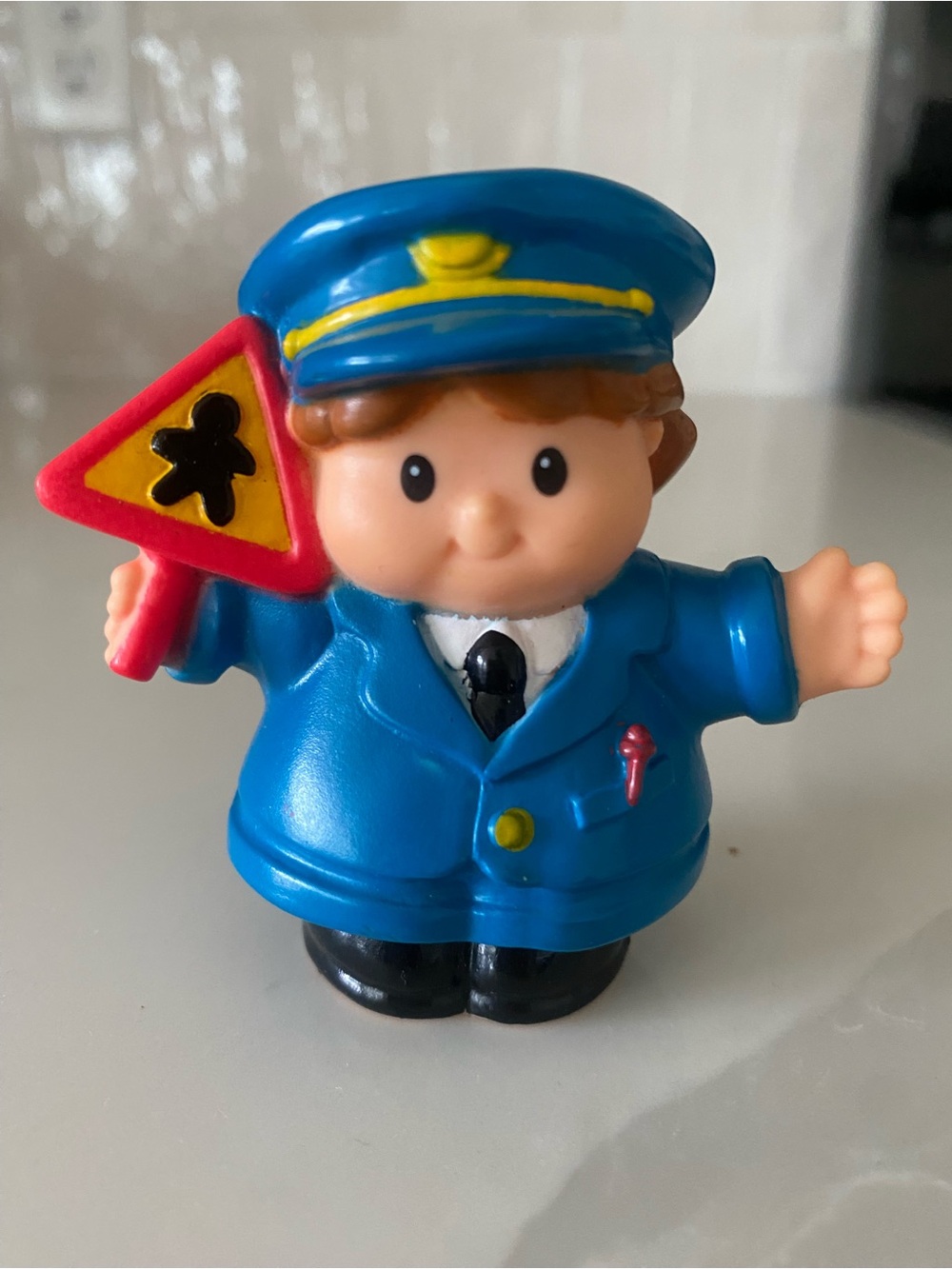 Blue Police Officer Play Figure for Kids - Unbranded